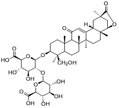 3β-O-[β-D-吡喃葡萄糖醛酸-(1→2)-β-D-吡喃葡萄糖醛酸]-24-羟基甘草内酯结构式图片|结构式图片